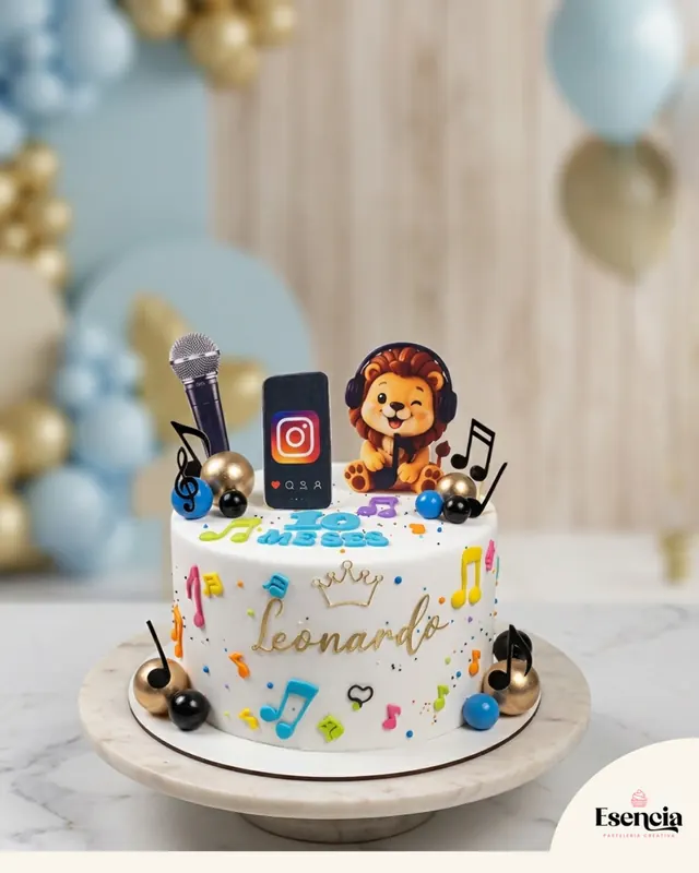 Torta temática musical para 10 meses