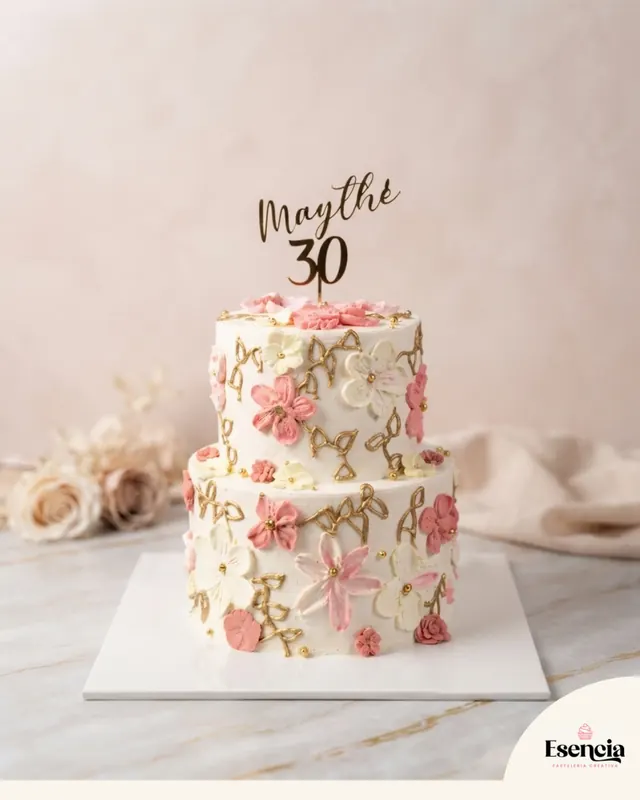 Torta de flores en pastel