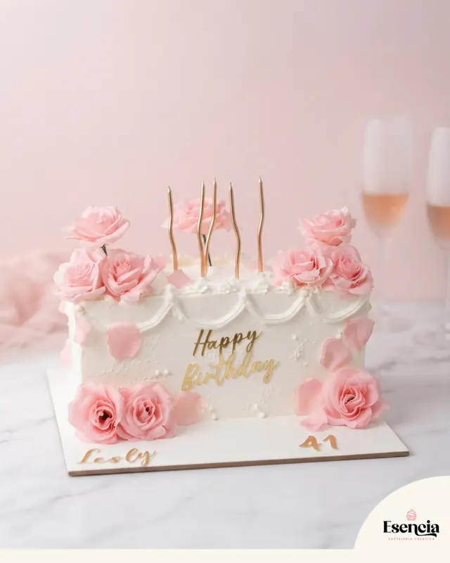 Torta de rosas rosadas