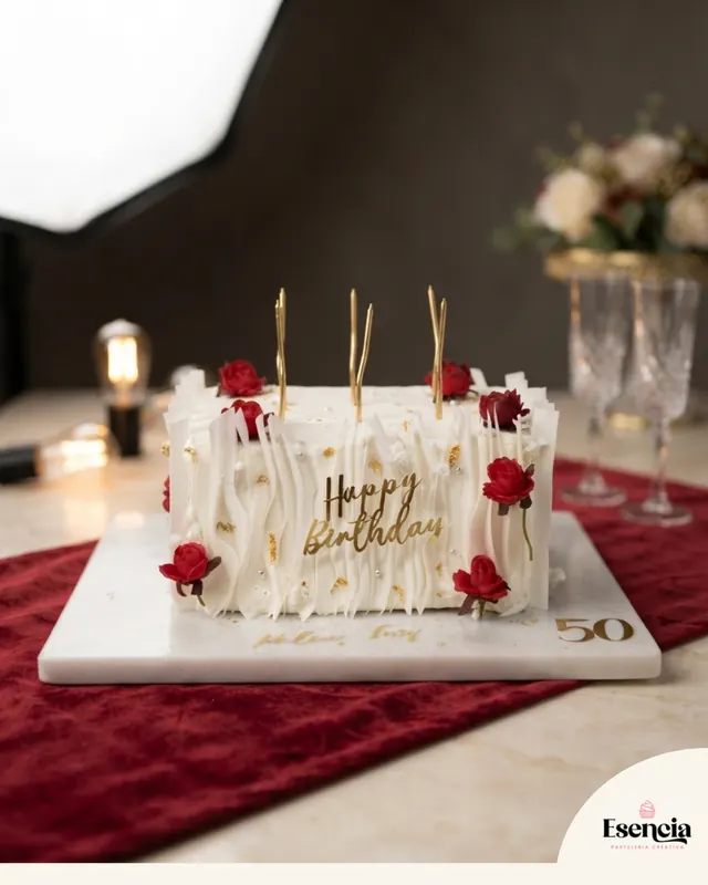 Torta de rosas y velas