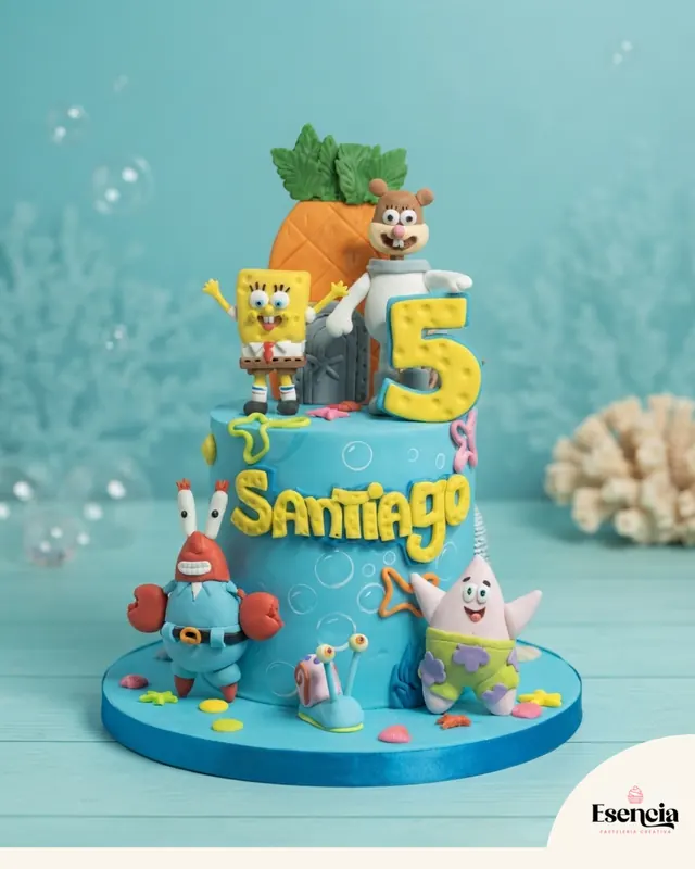 Torta de bob esponja de dos pisos